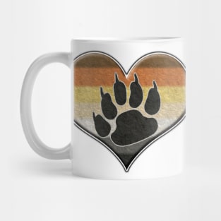 Large Gay Bear Pride Heart with Paw Symbol Mug